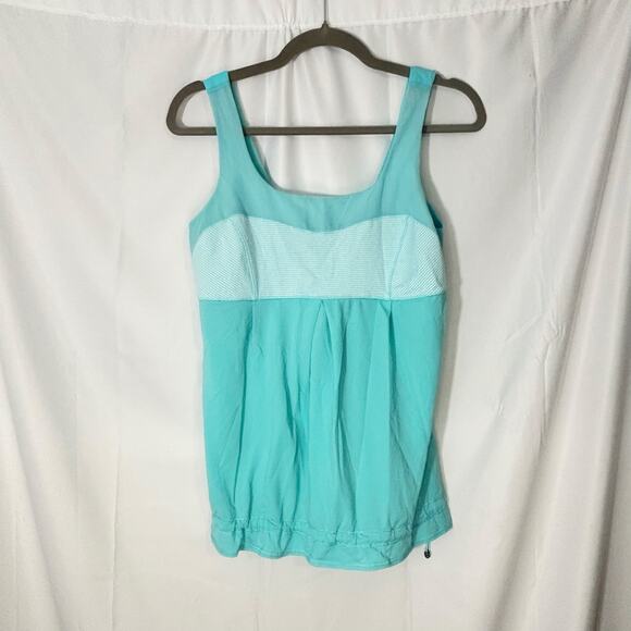 Lululemon Elevate Tank Angel Blue Tonka Stripe White Size 10 - Picture 2 of 7